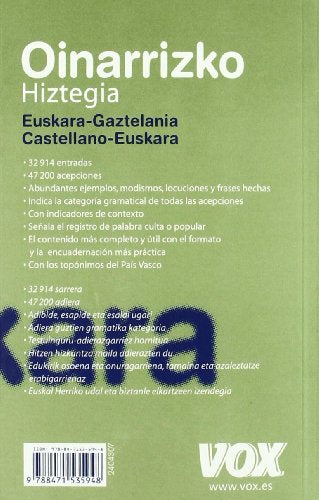 oinarrizko hiztegia euskara-gaztelania / castellano-euskara (vox - lengua vasca - diccionarios generales)