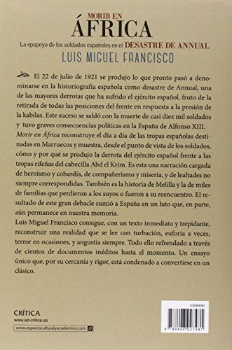 morir en áfrica: la epopeya de los soldados españoles en el desastre de annual (tiempo de historia)