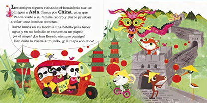 3 van de viaje (Panda, Zorro y Burro)