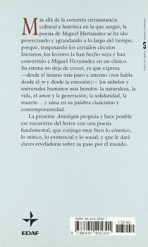 Antologia Poetica De Miguel Hernandez (Biblioteca Edaf)