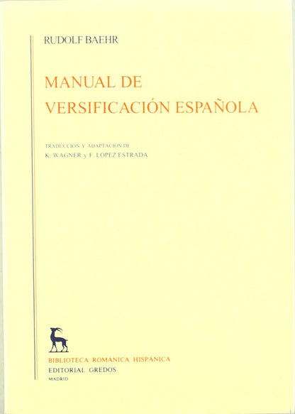 Manual versificacion española: 025 (VARIOS GREDOS)