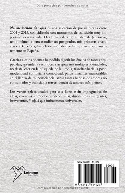 No me bastan dos ojos.Poesía cotidiana para momentos especiales: 01