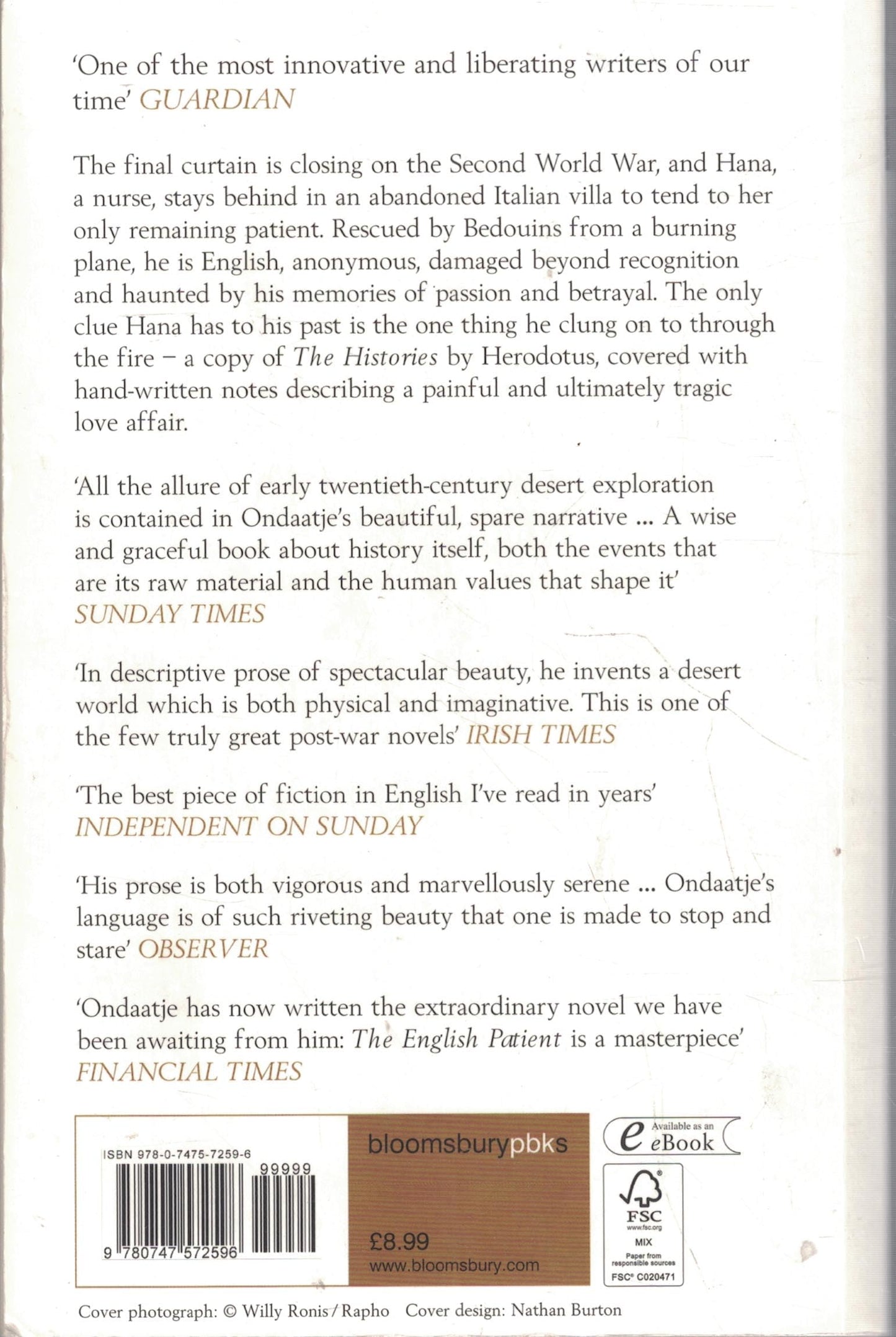 the english patient: winner of the golden man booker prize
